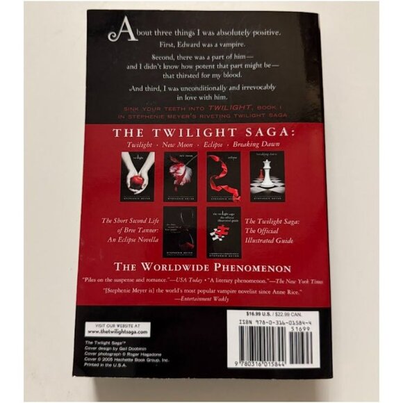 Twilight (Series #1) Paperback Vampire Romance & Young Adult Fantasy Misprint - Picture 5 of 7